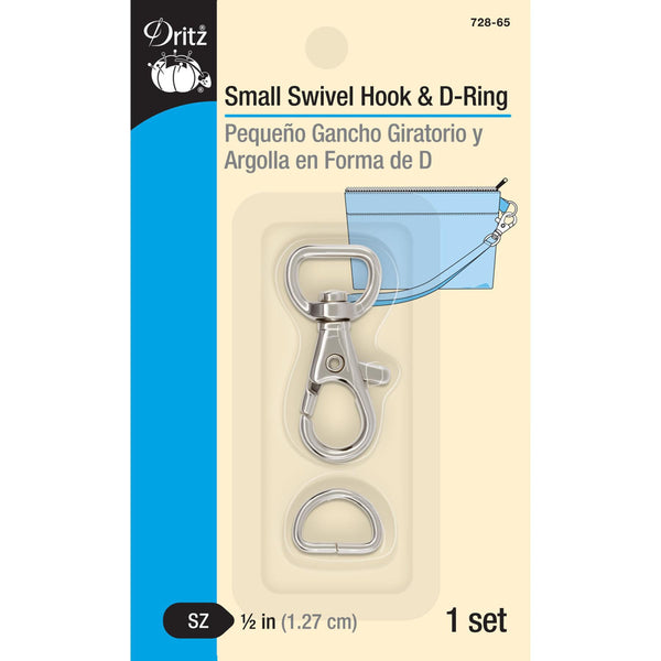 Small Swivel hook and D-Ring Dritz 1/2" Silver 728-65