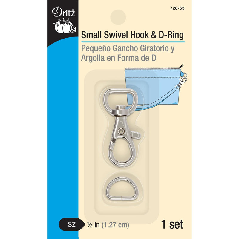 Small Swivel hook and D-Ring Dritz 1/2" Silver 728-65