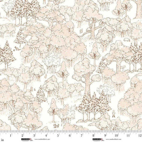Pattern of trees on a white background with a ruler at the bottom.