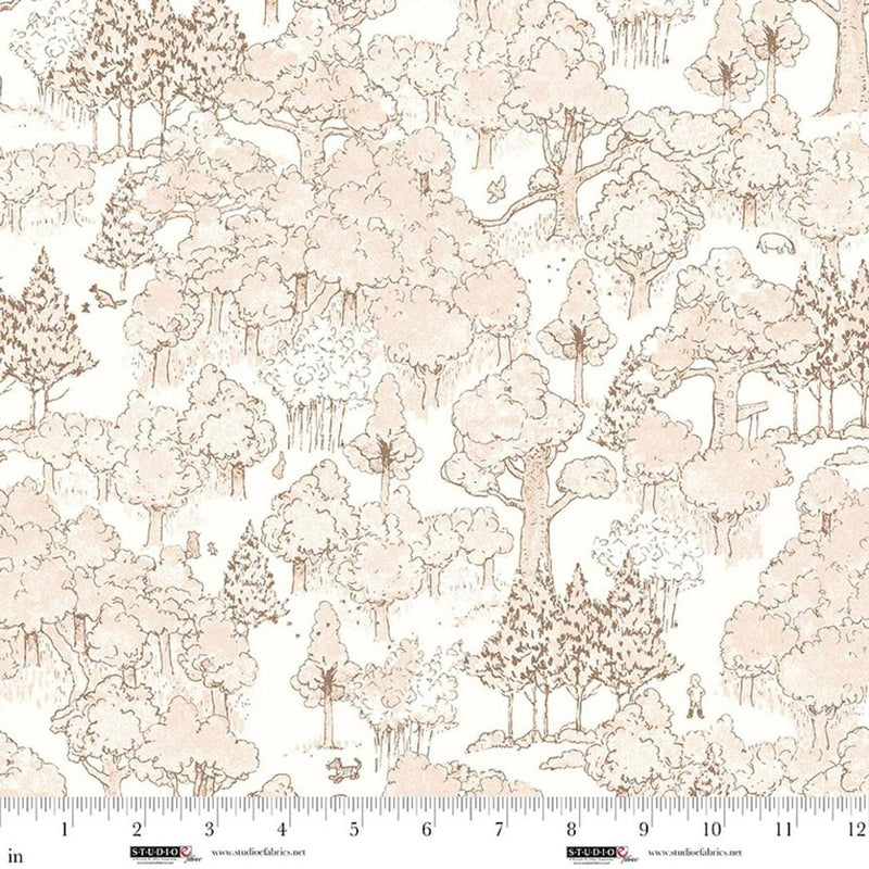 Pattern of trees on a white background with a ruler at the bottom.