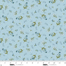 Studio e Ashdown Forest Open Sprigs Light Blue 8408-17 100% Cotton Fabric 43/45" wide - Sewjersey.com