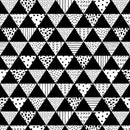 Pattern of black and white triangles with various textures