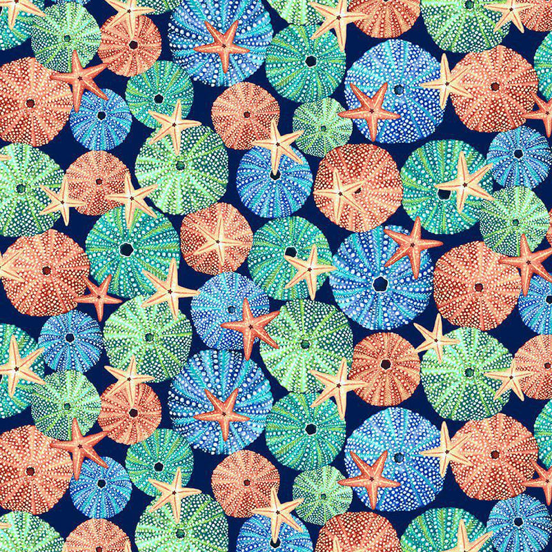 Studio e Deep Blue Sea by Geoff Allen - Urchins Indigo - 5787 77 - sewjersey.com