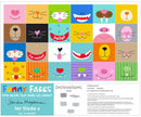 Studio e Funny Faces Children's Facemask Panel - 5735P - sewjersey.com