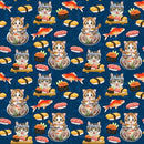 Studio e Instagram Famous by Kayomi Hirai Sushi Cats Navy 8062-77 Navy - sewjersey.com