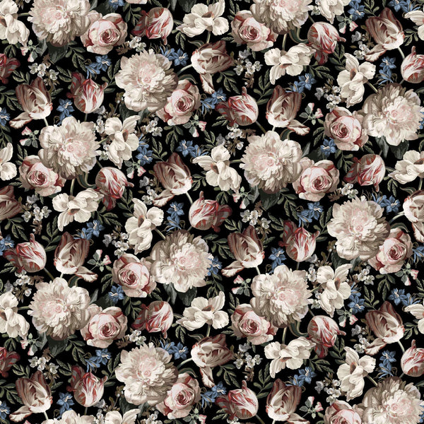 Studio e Midnight Floral 108" by Chelsea DesignWorks Black/Neutral F8168-91 - sewjersey.com