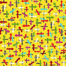 Studio e Roaming Holiday Arrow Signs Yellow 5509 44 Clearance Fabric