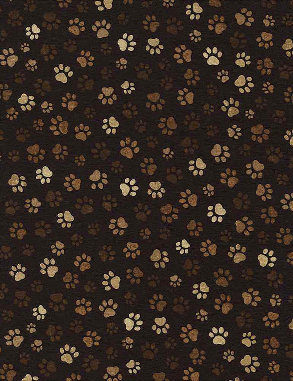 Timeless Treasures - PAW PRINT PAW-C1846 MUD - Sewjersey.com