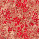 Red floral pattern on a brown background