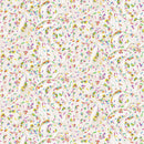 Pattern of colorful sprinkles on a white background
