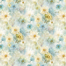 Timeless Treasures Forest Whisper Daisy Bloom Blue FLEUR-CD3685 BLUE