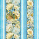 Timeless Treasures Forest Whisper Floral 11" Stripes Blue FLEUR-CD3682 BLUE