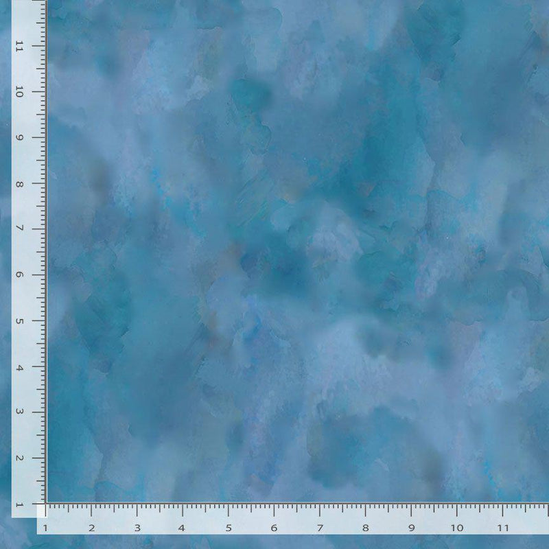 Timeless Treasures Forest Whisper Solid Texture Blue TEXTURE-CD3688 BLUE with ruler for scale