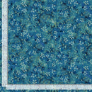 Timeless Treasures Forest Whisper Tonal Floral Cobalt FLEUR-CD3687 COBALT with ruler for scale