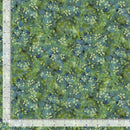 Timeless Treasures Forest Whisper Tonal Floral Green FLEUR-CD3687  GREEN with ruler for scale