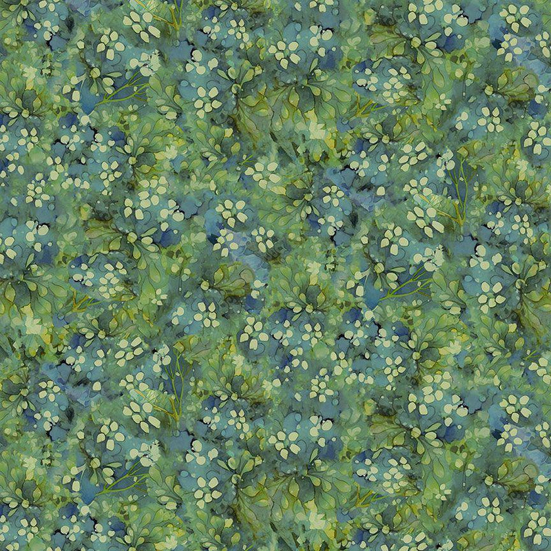 Timeless Treasures Forest Whisper Tonal Floral Green FLEUR-CD3687  GREEN