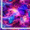 Colorful galaxy fabric with a ruler on the side