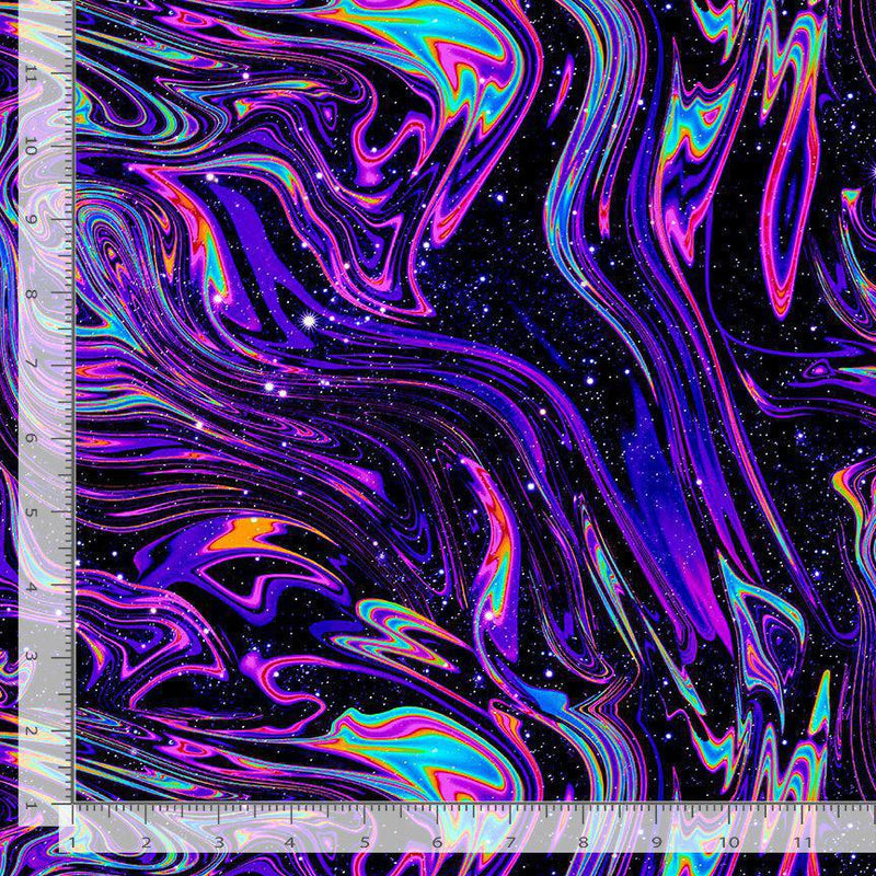 Colorful abstract pattern with a ruler on the left side