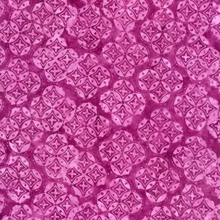 Timeless Treasures Geo Circle Medallion Berry TONGA-B3220 BERRY