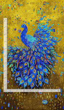 Timeless Treasures Gilded Plume Peacock Panel 24" Panel Multi PANEL-CM3430  MULTI ruler - sewjersey.com