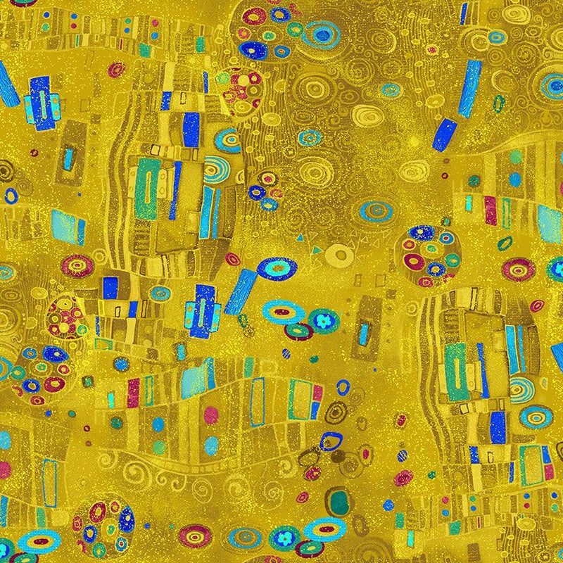 Timeless Treasures Gilded Plume by Chong-a Hwang Abstract Metallic Shapes Gold PLUME-CM3434  GOLD - sewjersey.com