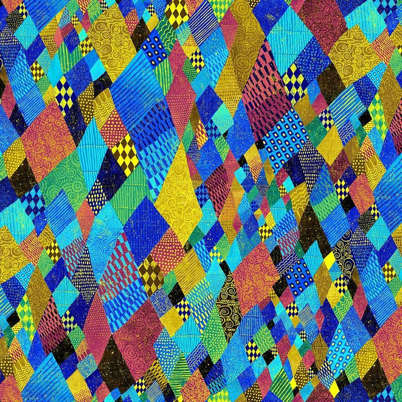 Timeless Treasures Gilded Plume by Chong-a Hwang Gilded Crazy Quilt PLUME-CM3433  MULTI - sewjersey.com