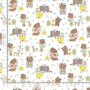 Timeless Treasures Honey Bear Bears & Bees Scenic White KIDZ-CD3487  WHITE