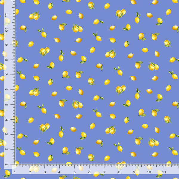 Timeless Treasures Limoncello Tossed Mini Lemons Blue FRUIT-CD3446  BLUE