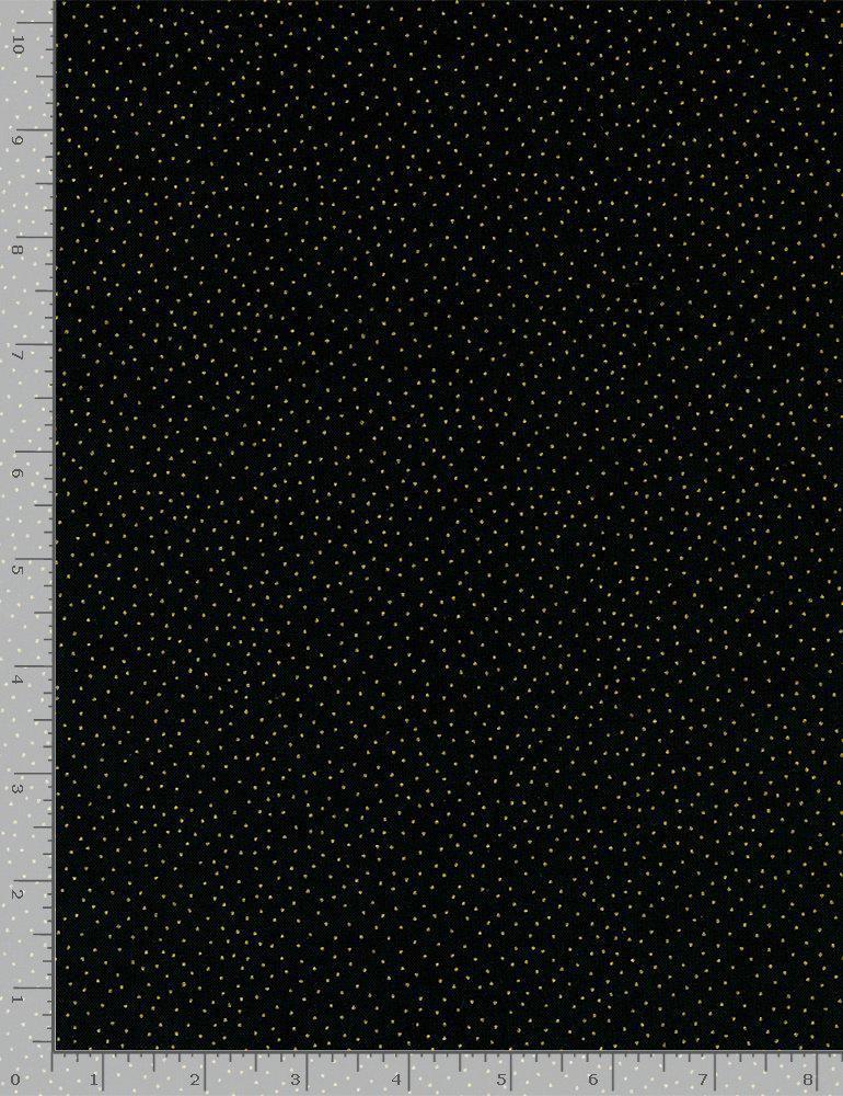 Timeless Treasures Metallic Pin Dots Black with Gold DOT-CM9528 BLACK - sewjersey.com