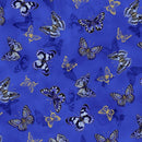 Butterfly pattern on a blue background
