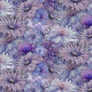 Pattern of purple and blue flowers with a soft focus