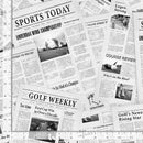Timeless Treasures Par for the Course Golf Newspaper SPORT-CD3853 NEWS with ruler for scale