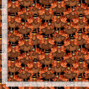 Timeless Treasures Pilgrim Turkey Black by Gail Cadden CD3609 BLACK with ruler