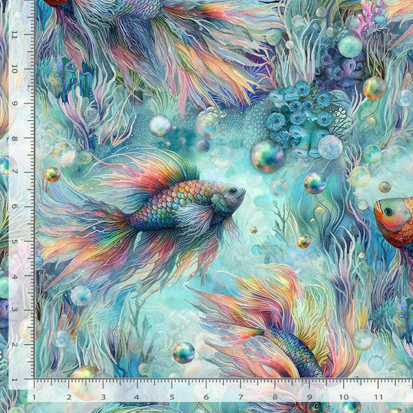 Timeless Treasures Rainbow Fish SEA-CD3812 BLUE