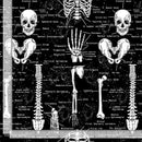 Timeless Treasures Skeletons FUN-CD9810 JET with ruler for scale