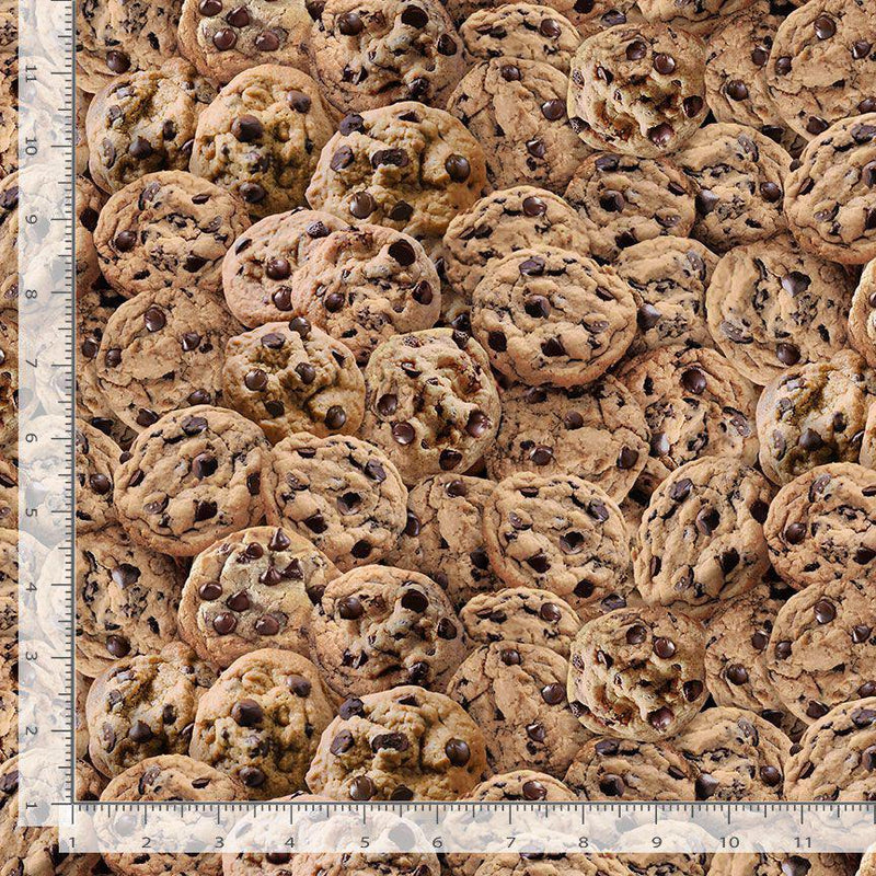 Timeless Treasures Smart Cookie Chocolate Chip Cookies Brown FOOD-CD3333 BROWN - sewjersey.com