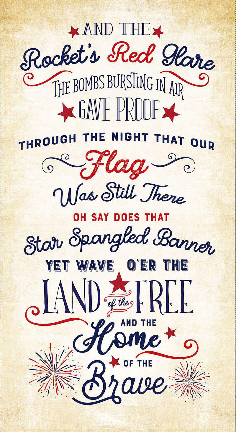 Timeless Treasures Star Spangled by Gail Cadden Star Spangled 24" Panel Natural PANELGC-CD2220 NATURAL - sewjersey.com
