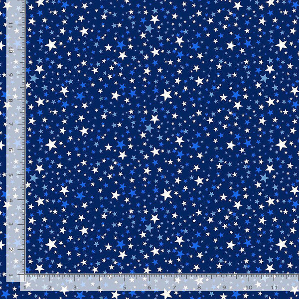 Timeless Treasures Stars and Stripes Tossed Stars Navy USA-CD3273 NAVY - sewjersey.com