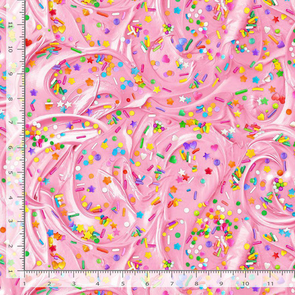 Timeless Treasures Sweet Frosting Pink FOOD-CD3782  PINK