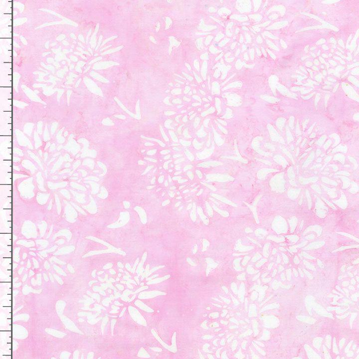White floral pattern on a pink background