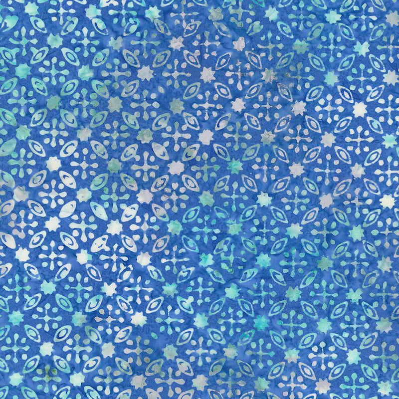 Timeless Treasures Batik Fabric FLOWER FENCE TONGA-B6829  LARKSPUR - Sewjersey.com