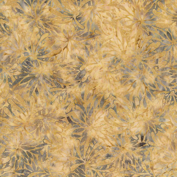 Timeless Treasures Tonga Batik Stamped Flowers Pine TONGA-B3082 PINE