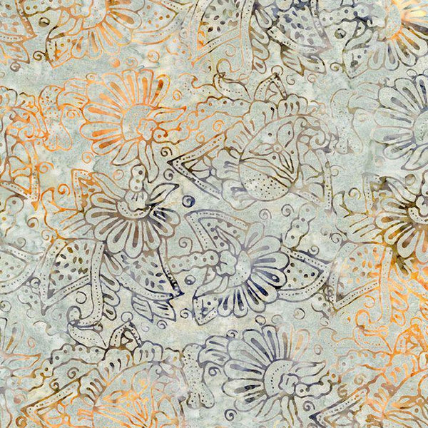 Timeless Treasures Tonga Batik Windsong Nautical Florals Breeze TONGA-B1942 BREEZE