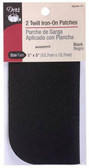 Twill Iron-on Patches 2 Pieces Black 55240-1T Dritz A set of two iron on black patches for repairing garments