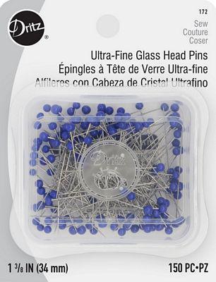 Ultra-Fine Glass Head Pins Blue 150ct sz22