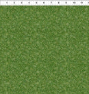 Green floral paisley patterned fabric with a ruler at the top