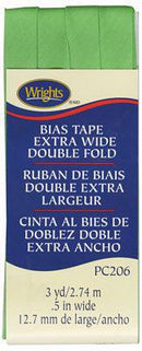 Wrights Bias Tape Extra Wide Double Fold Green Glow 117 206 1374