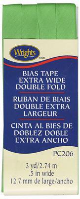 Wrights Bias Tape Extra Wide Double Fold Green Glow 117 206 1374