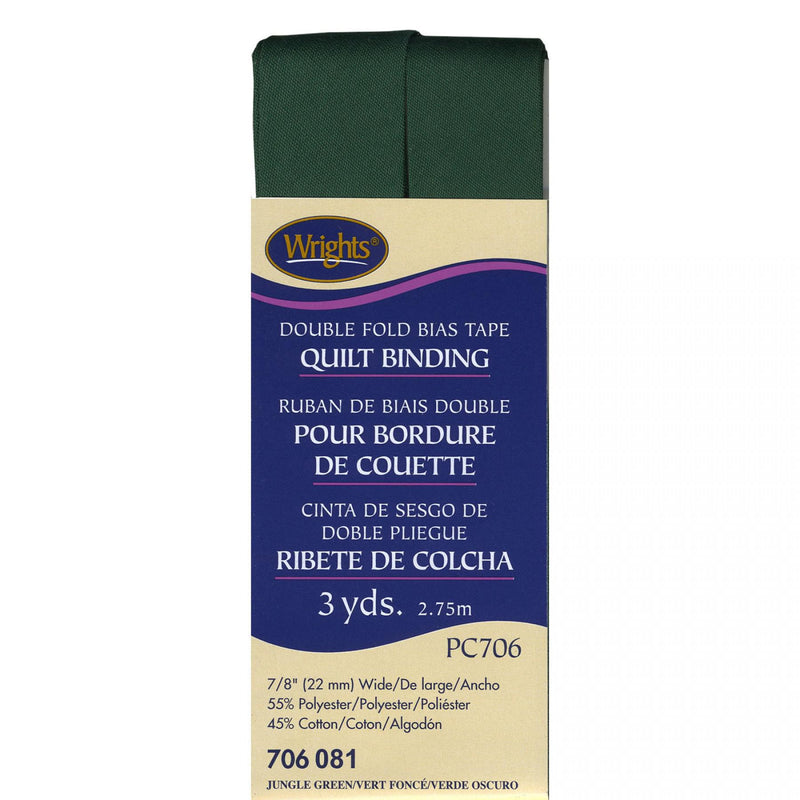 Wrights Double Fold Quilt Binding Jungle Green 3 Yards 117 706 081