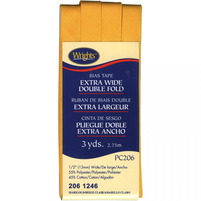 Wrights Extra Wide Double Fold Bias Tape Marigold 3 Yards 117 206 1246